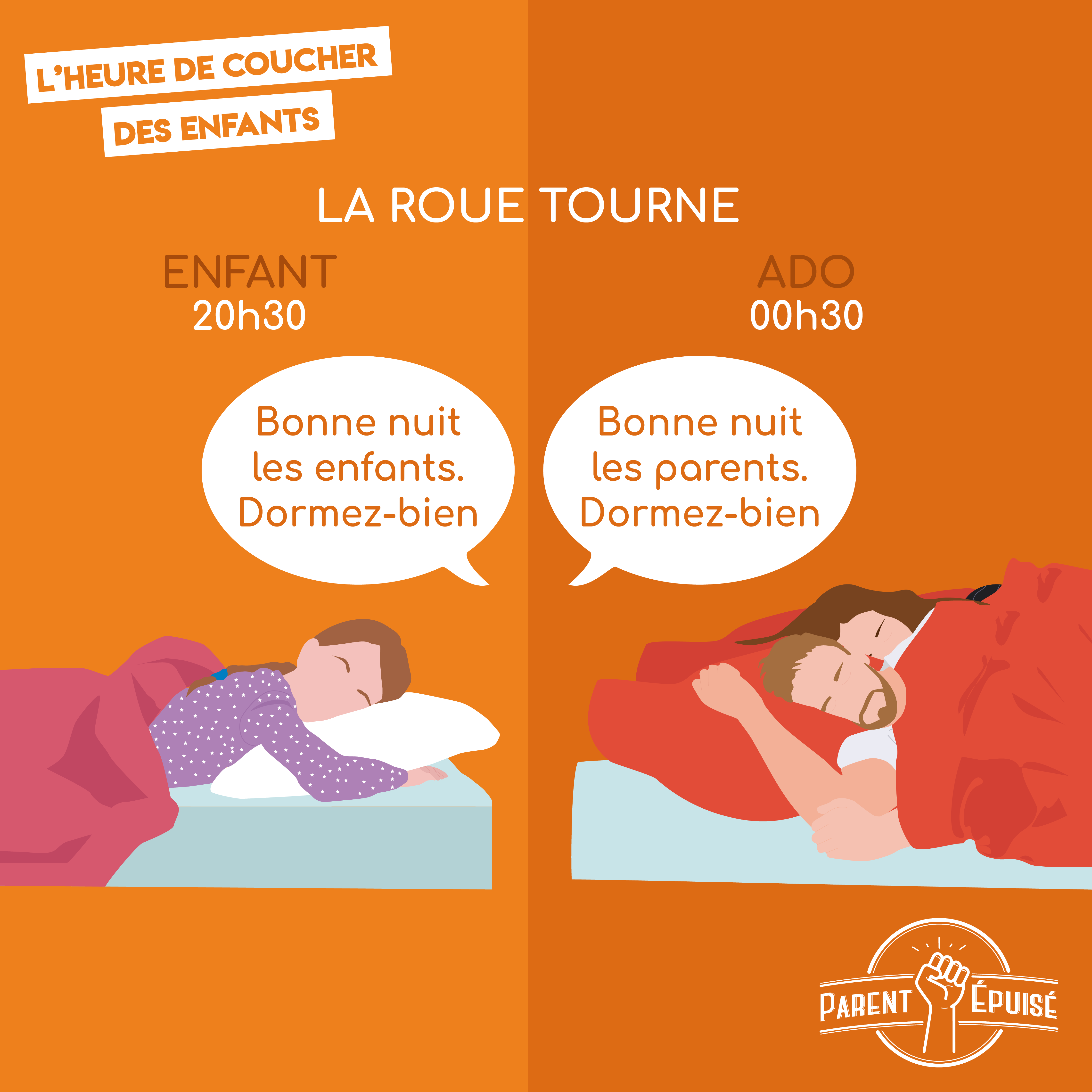 L'heure de coucher des enfants - Parent Epuisé