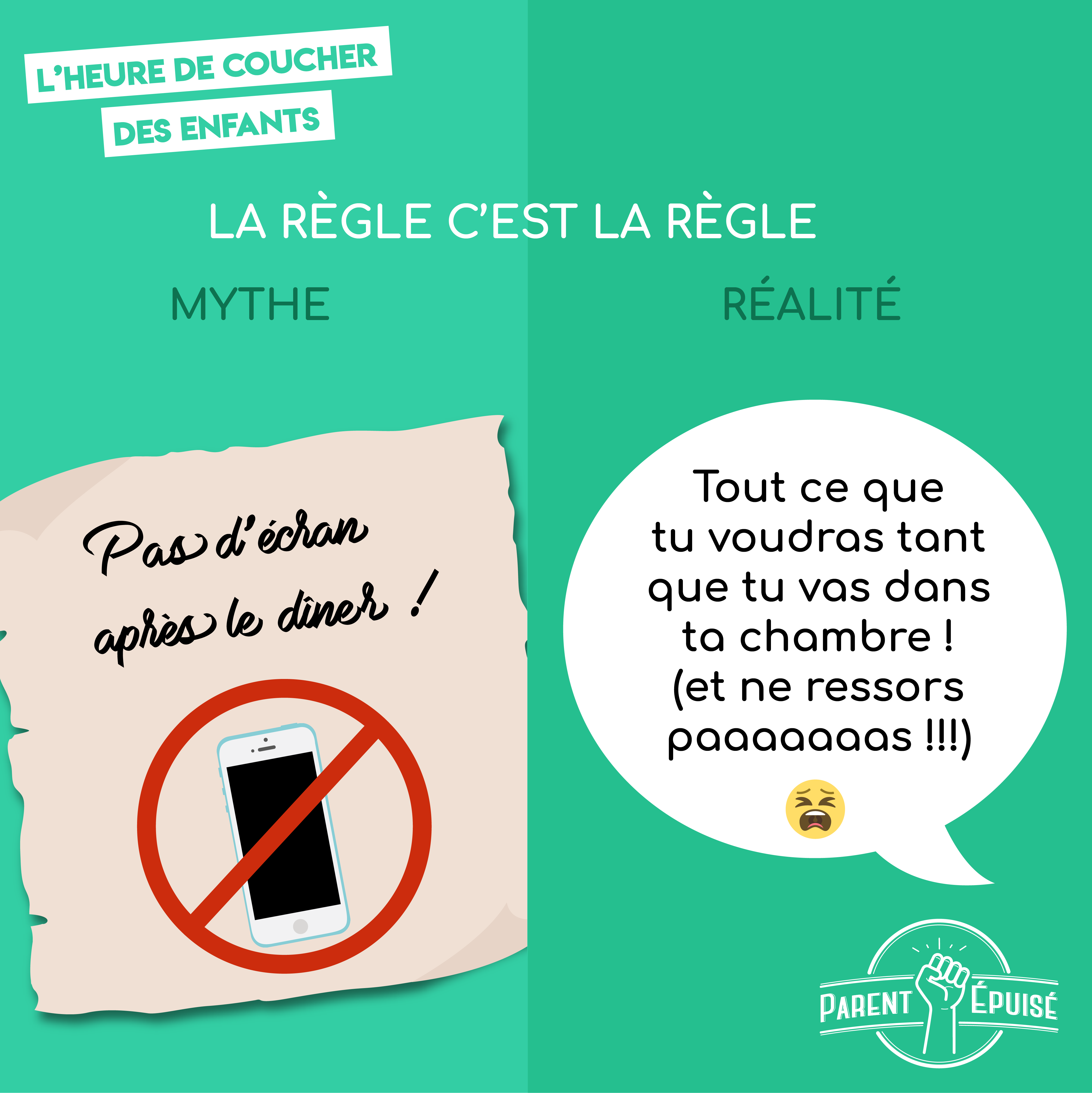 L'heure de coucher des enfants - Parent Epuisé